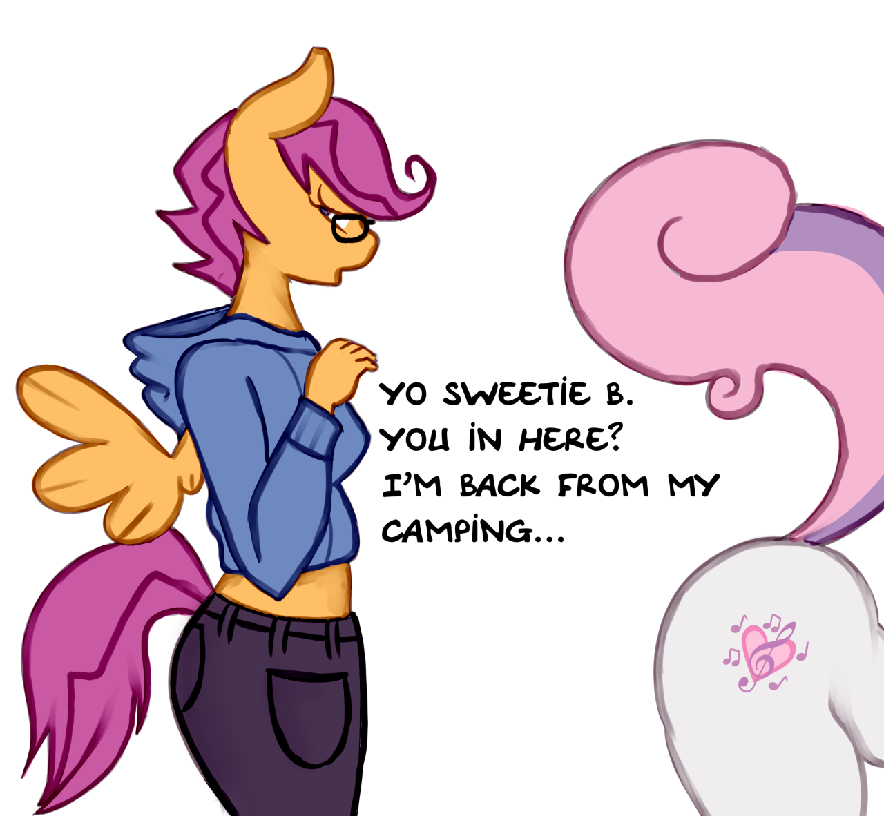 somescrub:  Sc-Scootaloo!? Oh sweet Celestia!  X3 Oh dear&hellip;