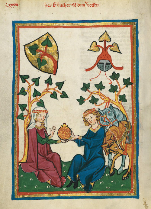 Illustrations from the Codex Manesse by the Grundstockmaler, 1305-1315