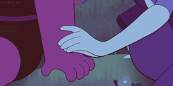 unclejosuke: Sapphire touching/holding Ruby’s hand to reassure her, and Ruby doing the same for her ❤️️💙