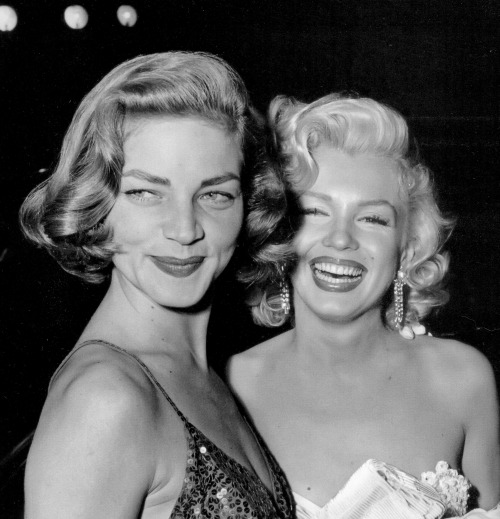 ladybegood:Lauren Bacall and Marilyn Monroe at the premiere of How to Marry a Millionaire (1953)