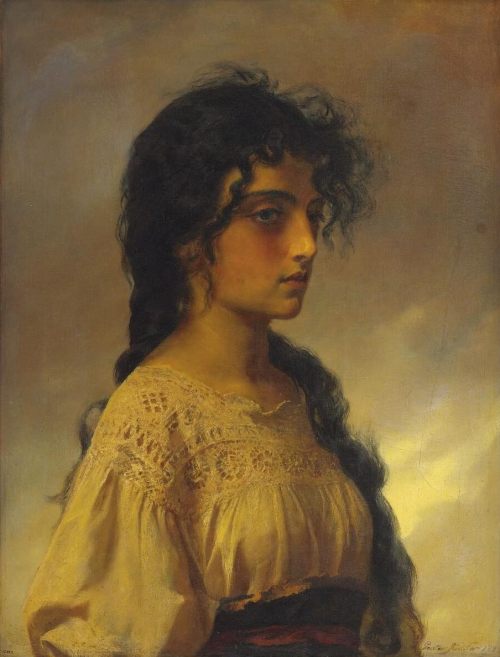  Neopolitan Girl by Gustav Karl Ludwig Richter (1823 - 1884, Germany).