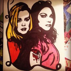 aramorinartworks:  They lesbianing together. &lt;3 