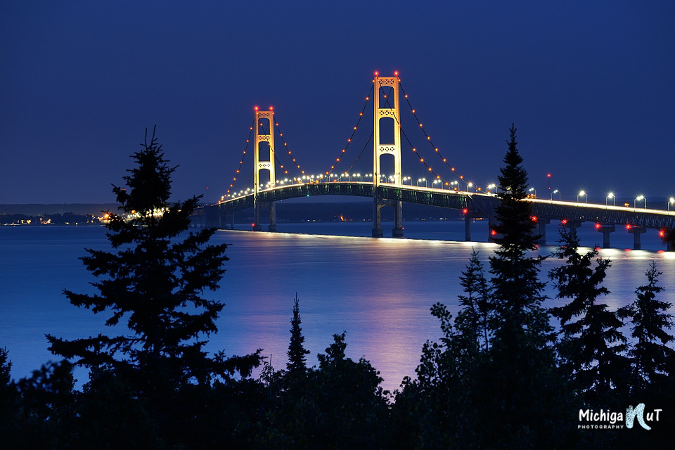 michigan-nut-blog:  Beautiful Moonlit night over the Mackinac Bridge.  Thanks for