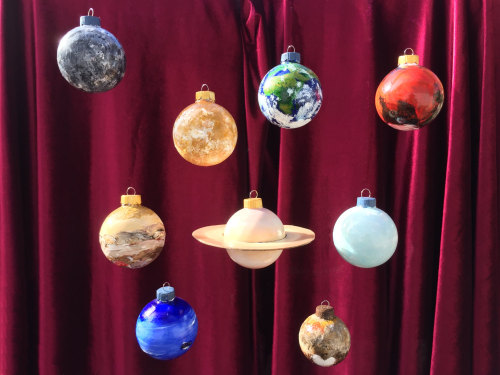 Hand-Painted Solar System Glass Ornament Set By Velaciela On Etsy