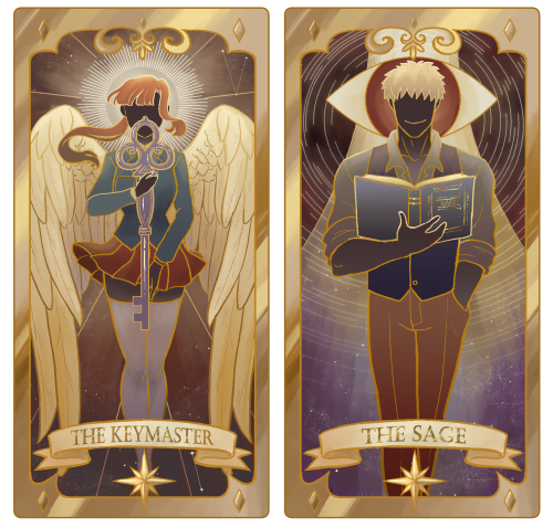 For the Keisara slowdraw event on twitter. Theme is 「card」 or 「カード」!The Keymaster and Sage tarot car