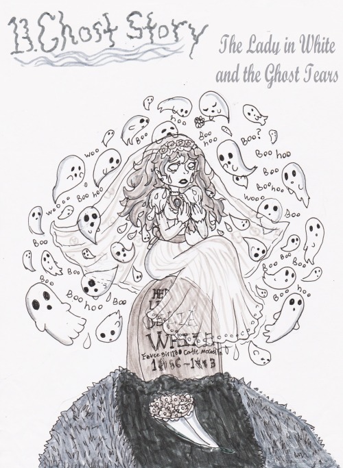 Toontober Day 13. Ghost Story - The Lady in White and the Ghost TearsI based this piece on the legen