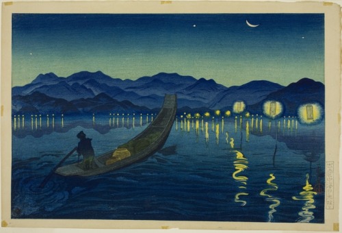 aic-asian: Catching Whitebait at Nakaumi, Izumo (Izumo Nakaumi Shirauo tori), Oda Kazuma, 1924, Art 