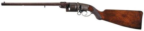 William Harvey patent percussion revolving carbine, mid 19th century.from Rock Island Auction