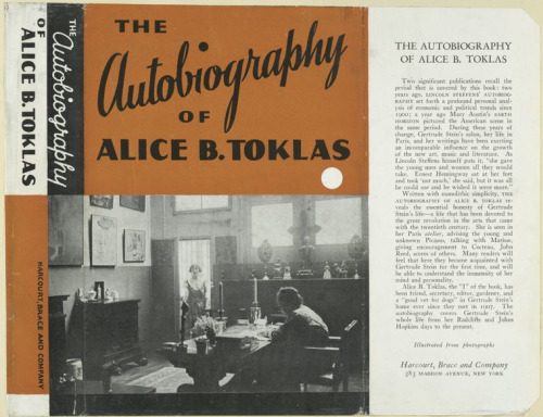 The Autobiography of Alice B. Toklas. Gertrude Stein. Harcourt, Brace and Company, New York, 1933. O