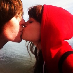 Stealing a kiss by the lake ;)
