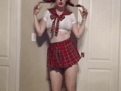 megvnmvrie:  missfuckupofthecentury:  you’re most annoying student has changed her school uniform punish her by spanking her and making her fuck herself till she squirts here chaturbate . com /daddiesbbgirl also my nsfw blog is jewishlowlita   maynn