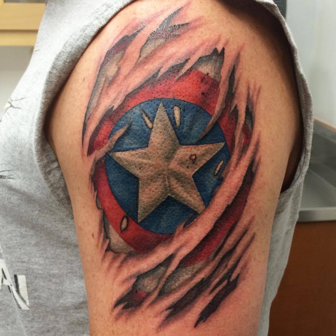 Atomic Lotus Tattoo - Sweet, Captain America skin tear to finish the...