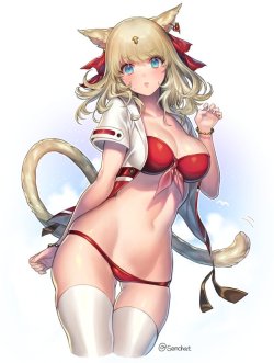 miqo'te (final fantasy and final fantasy xiv) drawn by kinm - Danbooru