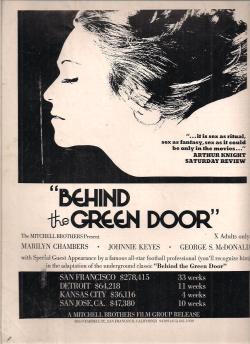 Advertisement for Behind the Green Door,