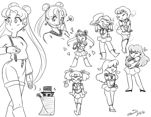 melodicmarzipan: I like drawing Sailor Moon a lot. Have some bonus chibis and a bonus bonus Tuxedo M