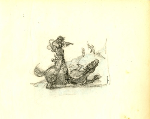FRANK FRAZETTAReturn of the Mucker (Thumbnail Sketch)Pencil