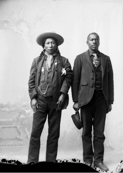 sourcedumal:  thebigkelu: A Native American Ute man, identified as Dick Charlie and an African American man, John Taylor - 1880/1910 Regal 