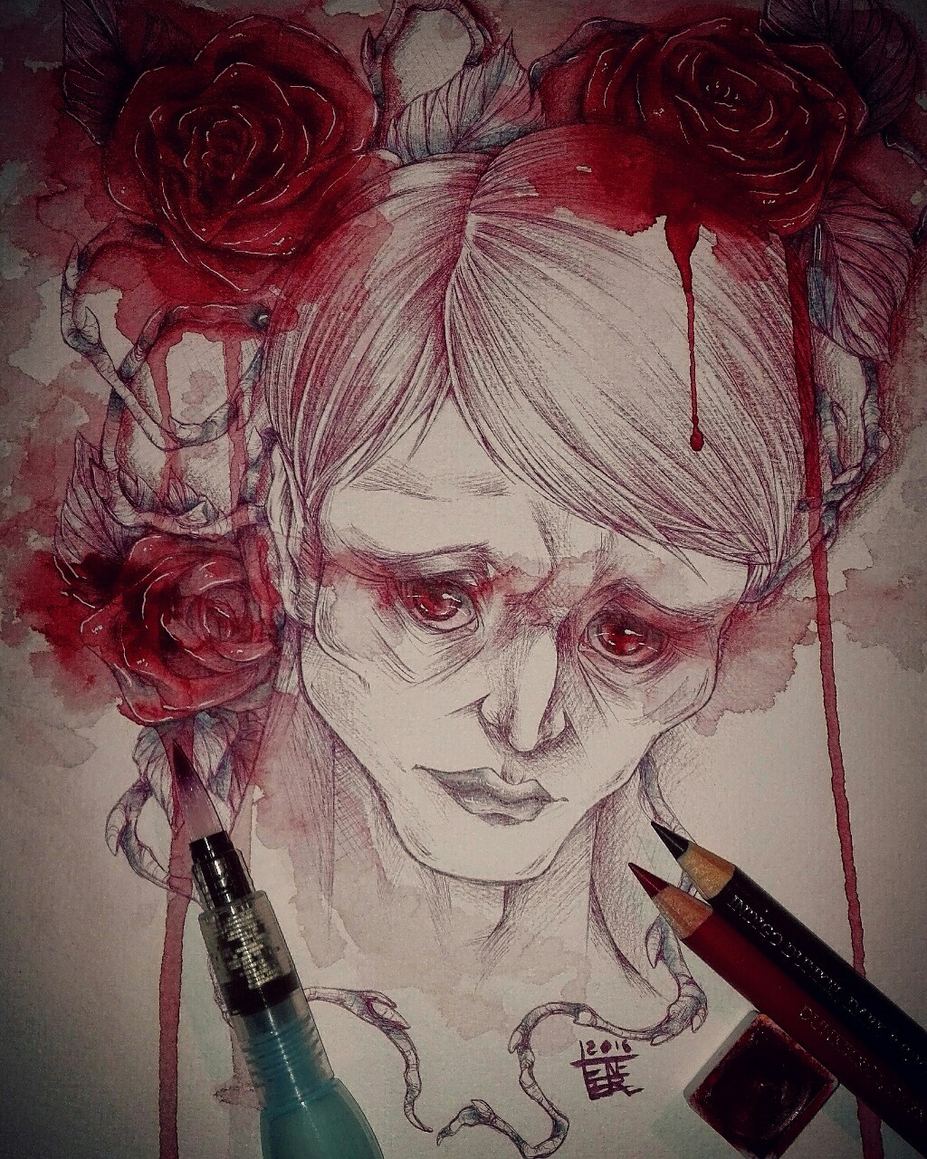 tenes1000dreams:  Hannibal He looks a little bit sad. Oh, poor Baby. ;-;  Watercolor,