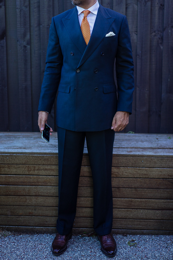 gezzasmenswear:Double Trouble - my first double-breasted suit. Made by Oscar Hunt