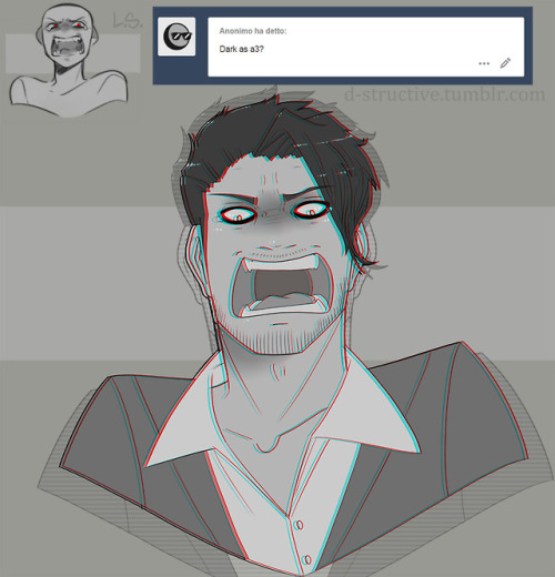 Fifth insane expression requested by anon.Mr. Dark is not pleased.