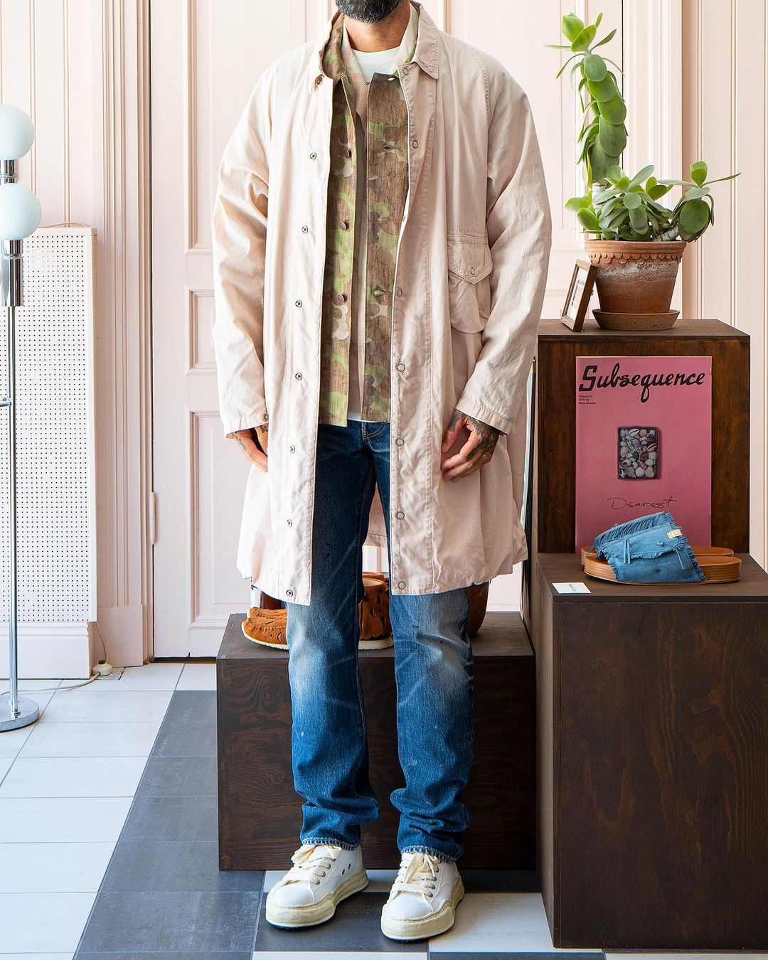 Pancho and Lefty — Visvim Four Winds Coat, Pink (cotton / silk)...