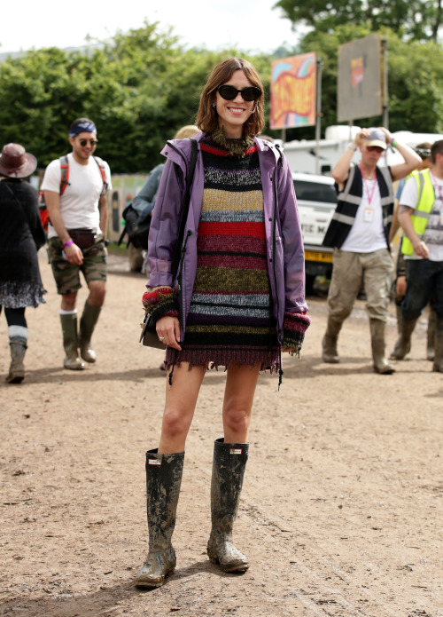Alexa Chung at Glastonbury Festival on June 25, 2016