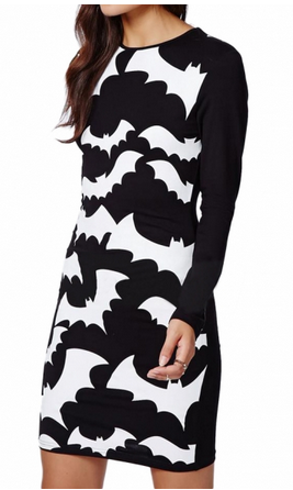 factorme69:Cat PrintStar PrintBat PrintNightmare SweaterLace DressShort Sleeve DressContrast