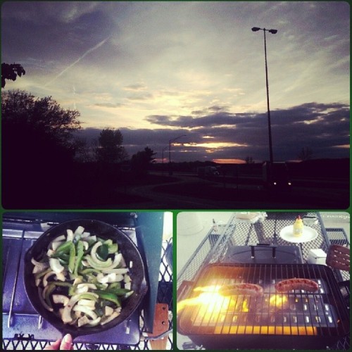 intoxikatex:  Rest stop cookin #Iowa #brats #cooking #dinner #YUM