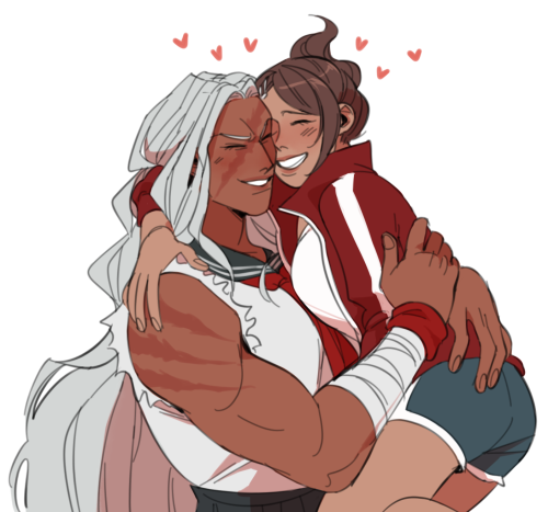 polar-biscuit:uggh them!!![image description: a digital illustration of sakura oogami and aoi asahin