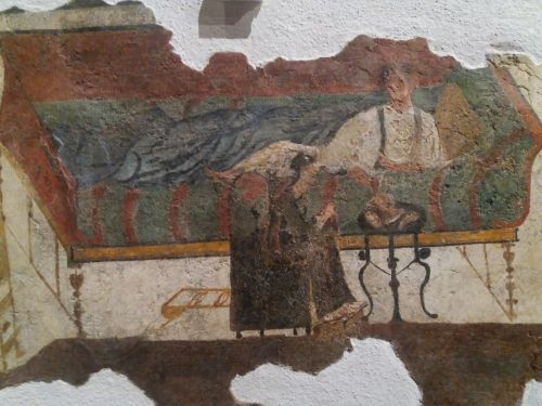 Roman wall painting* Ostia, Porta Laurentina necropolis, “Tomb of the cult of Isis priestess”, Ostia