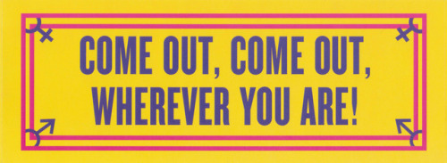 diabeticlesbian: From “I Can’t Even Drive Straight: A Gay Pride Bumper Sticker Postcard 