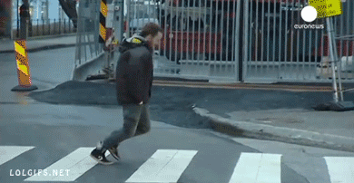 onlylolgifs:   People blown over in streets as Storm Ivar hits Norway 