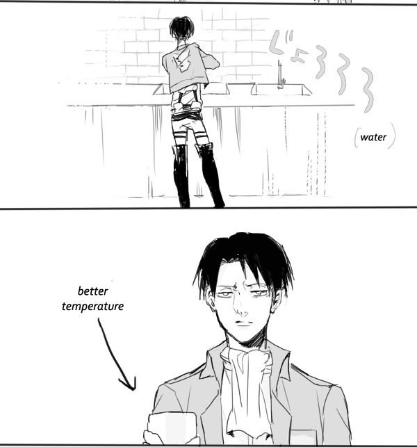 cecil-lulu:  moral of the story: corporal who can’t help but be caring to Eren