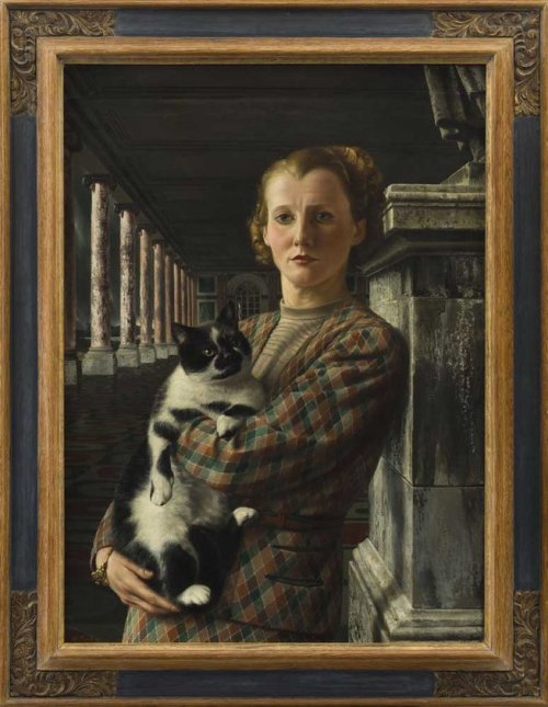 alaspoorwallace:Carel Willink (Dutch, 1900-1983), Wilma with Cat, 1940. Oil on linen, 88.2 x 64.5 cm; Museum Arnhem