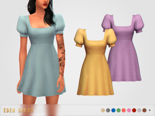 pixelette-cc: Eden Dress New mesh / EA mesh edit BGC All LODs 40 swatches Disallowed for random Down