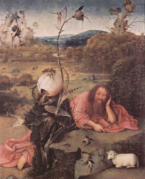 aiastelamonian:Saint John the Baptist in Meditation by Hieronymus Bosch, 1489-1499 (Museo Lázaro Gal