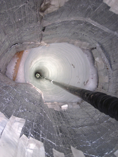 IceCube neutrino observatory bore hole, South Pole