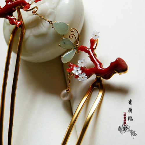 hanfugallery: Traditional Chinese fashion, fazan, the hanfu accessory. Made by 青荷记