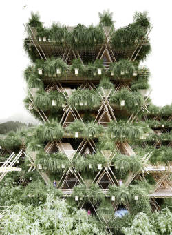 culturenlifestyle:  The Future: A City Made From Bamboos Based in Vienna and Beijing, architectural firm Penda’s latest installation called Rising Canes explores the possibility of finding a solution to minimize the congestion in urban landscapes.