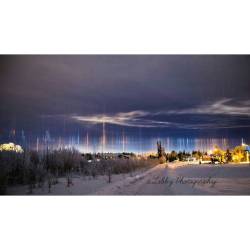 Light Pillars over Alaska #nasa #apod #lightpillars