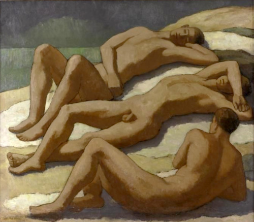 antonio-m:“Sunbathers”, c.1935 by Jean Paul Slusser (1886–1981). American painter, designer, art critic, and professor. oil on canvas