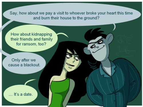 ask-whitebag:Flirting with a lonely, lonely woman.This is a sort of sequel to this. Shego knows&hell