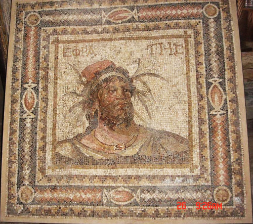 archaicwonder:Roman Mosaic Personification of the Euphrates, c. 2nd Century ADA very rare subject ma