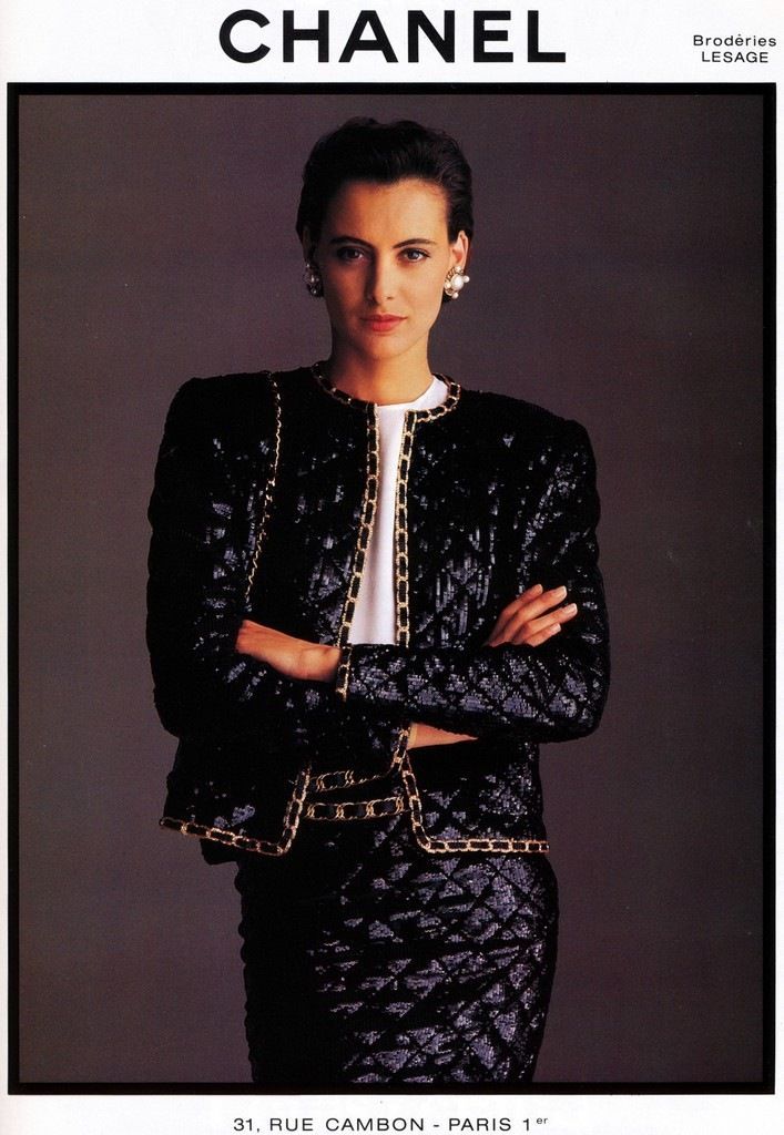 Chic in Silk — Chanel Fall/Winter 1986/19 87 Model Inès de la
