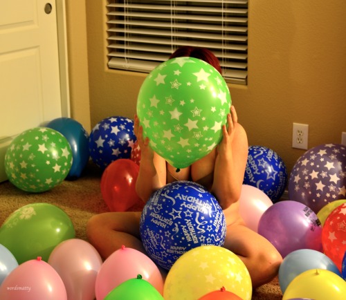 She looked so cute playing in her balloons. porn pictures