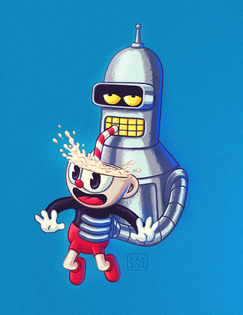 Really like this Cuphead & Bender combination. Bener is my fav character from Futurama and Cuphe