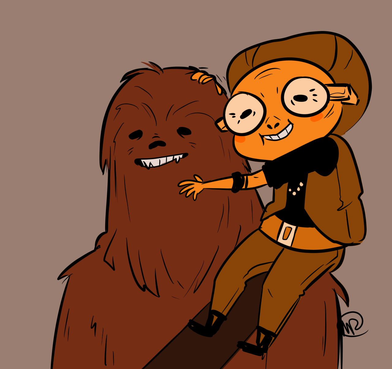 juniperhoot:  froggiarti:  If Chewie and Maz Kanata don’t have scenes together