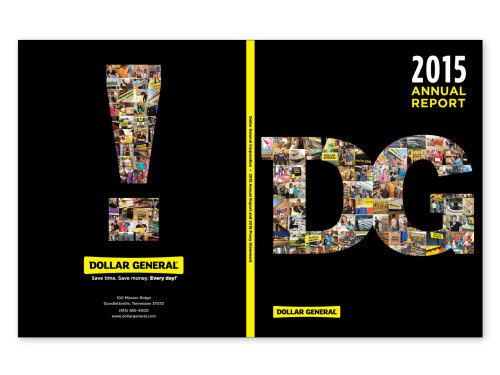 DG Corporation 2015 Annual Report Cover & 2016 Proxy WrapLayout | Art Direction | Prepress Produ