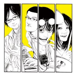 Isayama Hajime sketches portraits of the members of Shinsei Kamattechan (Mono, Noko, Chibagin, Misako), the performers of Shingeki no Kyojin Season 2′s ED, Yuugure no Tori!Isayama has frequently referred to SK as one of his favorite bands.Update (May