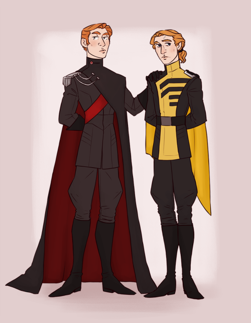 nutinmeadamdriver: commission for @jathis of emperor hux and his little brother, prince techie!commi